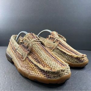 Twisted X Womens Multi Pattern Driving Moc Shoes Two Eye Lace Up Comfort 10 M